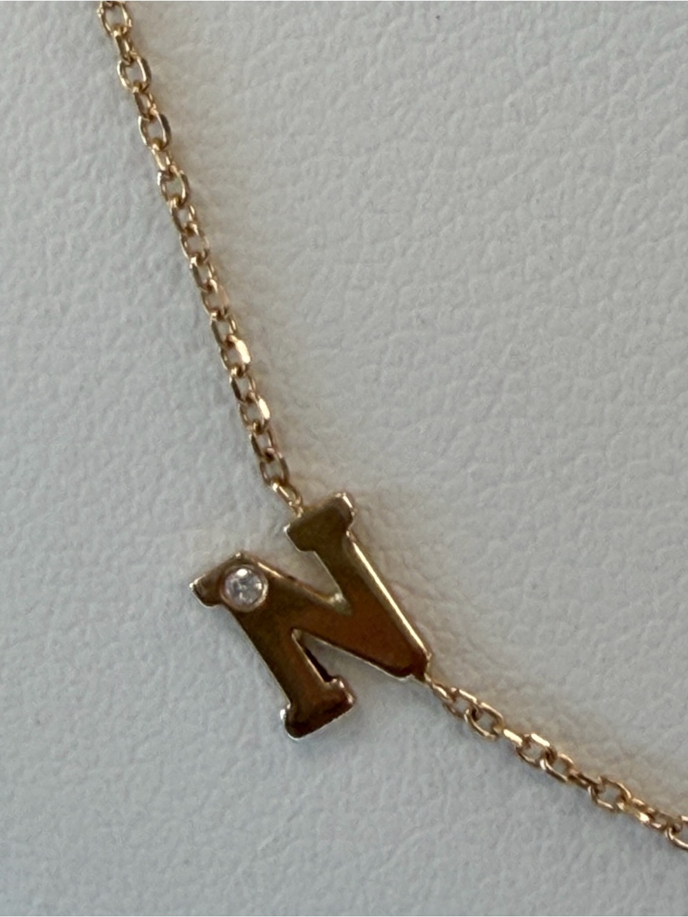 14K Gold Initial 'N' Necklace - ANZIE - Picture 3 of 8